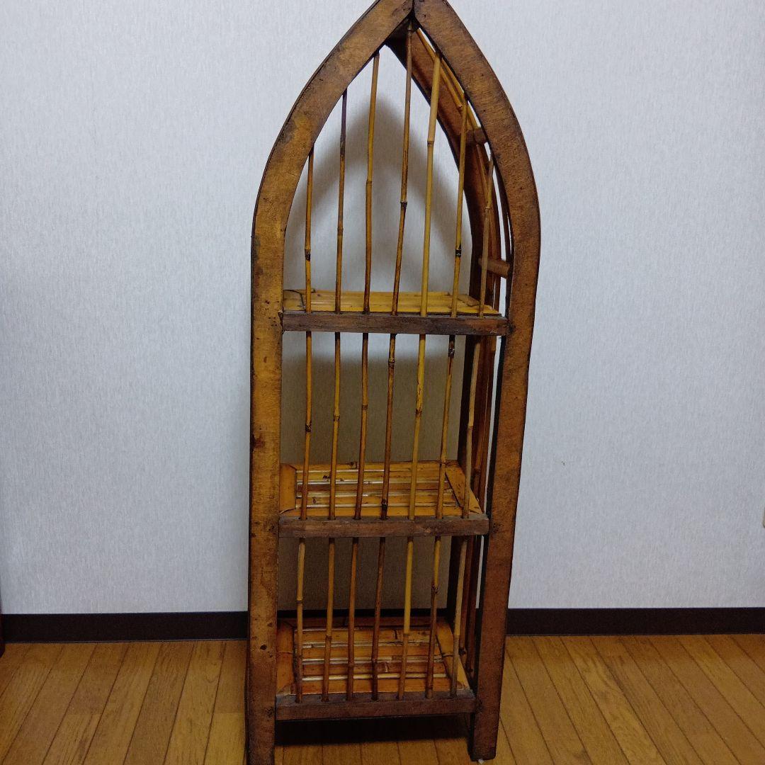 アジアン　3段バンブーラック 竹製 ディスプレイラック 飾り棚