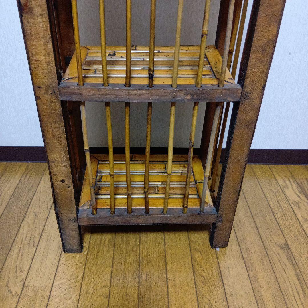 アジアン　3段バンブーラック 竹製 ディスプレイラック 飾り棚