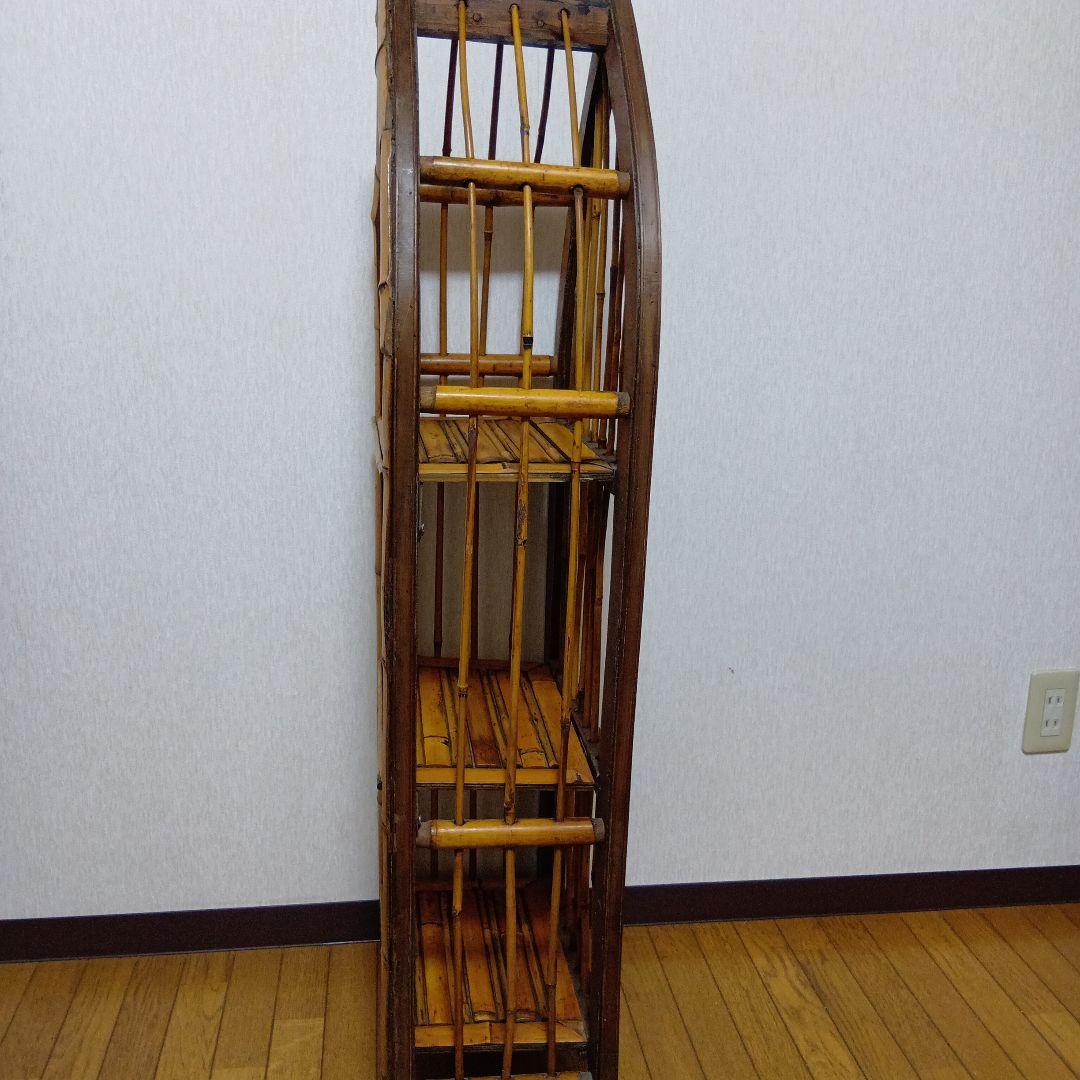 アジアン　3段バンブーラック 竹製 ディスプレイラック 飾り棚