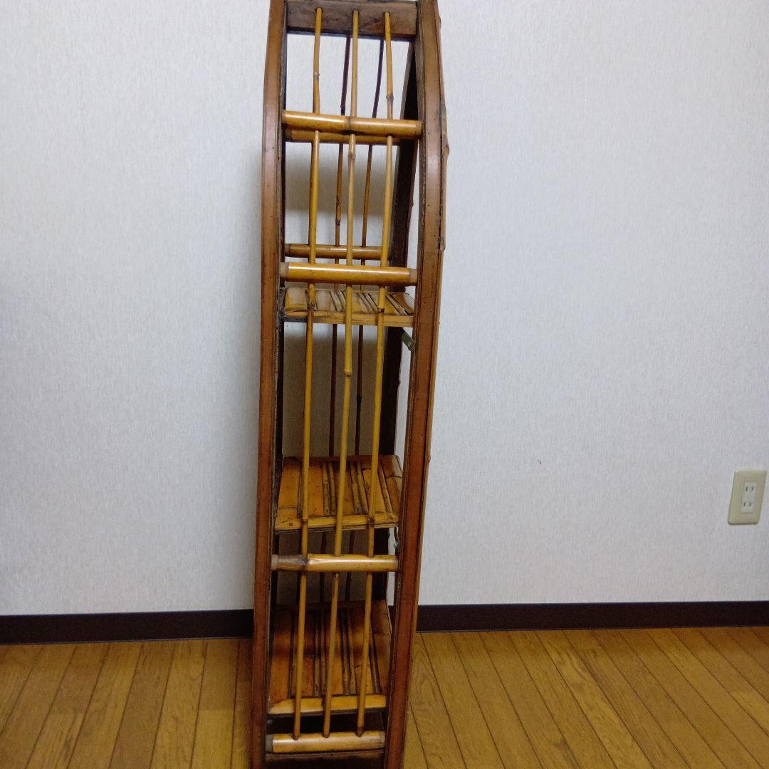 アジアン　3段バンブーラック 竹製 ディスプレイラック 飾り棚