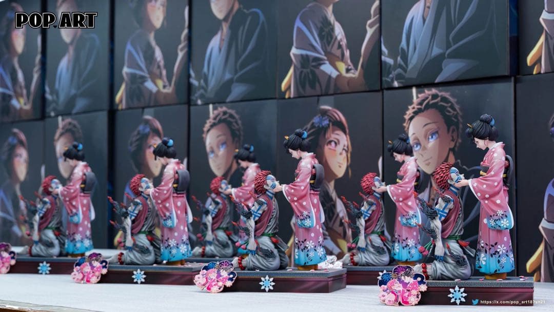 間抜けな狛犬鬼滅の刃猗窩座と恋雪ガレージキット　フィギュア