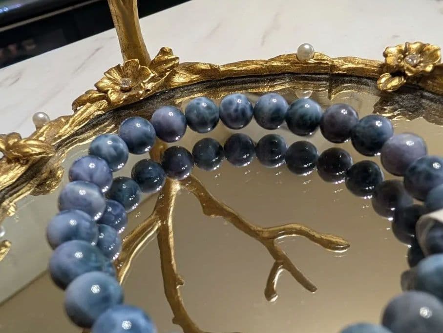 【美品】天然石　パープルラリマー　内径16.5 パワーストーン