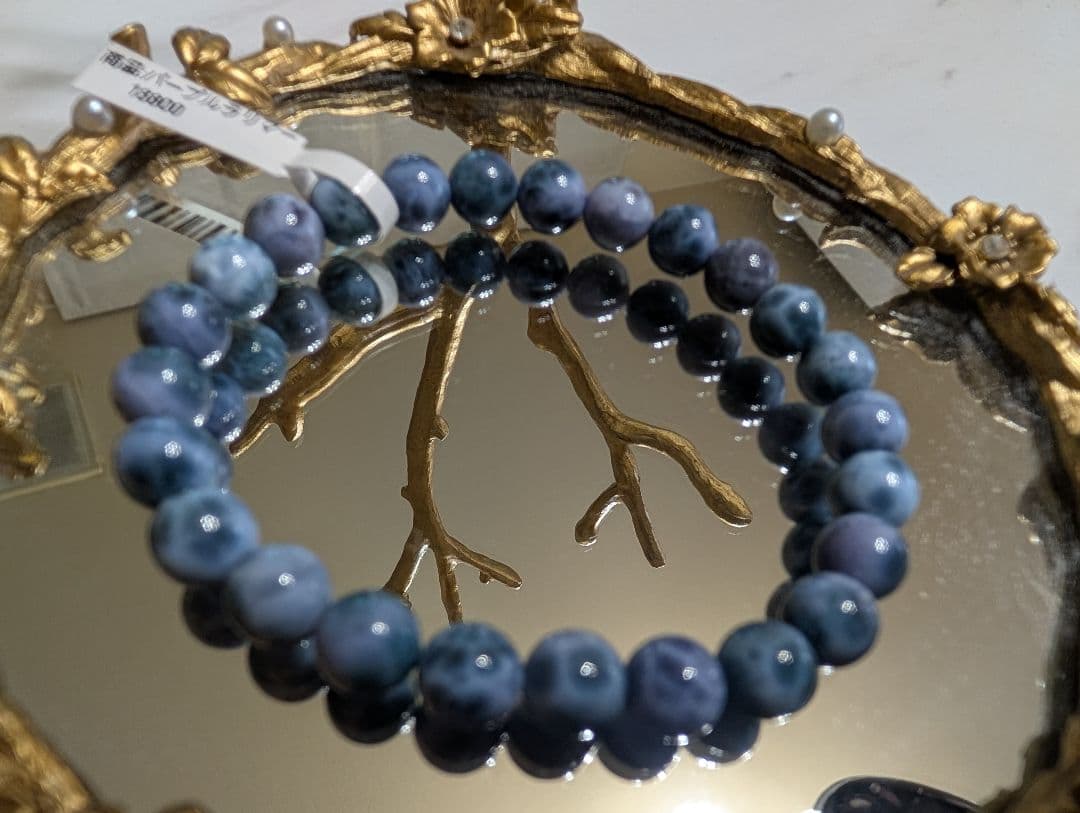 【美品】天然石　パープルラリマー　内径16.5 パワーストーン