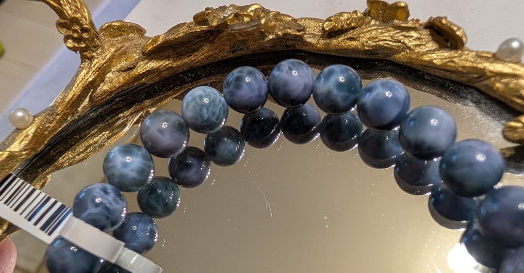 【美品】天然石　パープルラリマー　内径16.5 パワーストーン