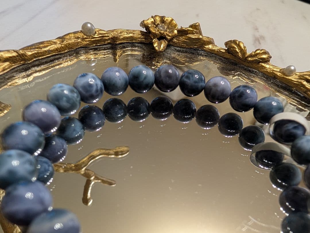 【美品】天然石　パープルラリマー　内径16.5 パワーストーン