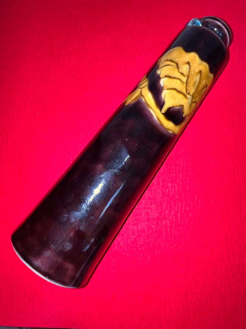 人間国宝 初代 徳田八十吉 深厚釉 耳付 花入 T277 真作保証 - メルカリ