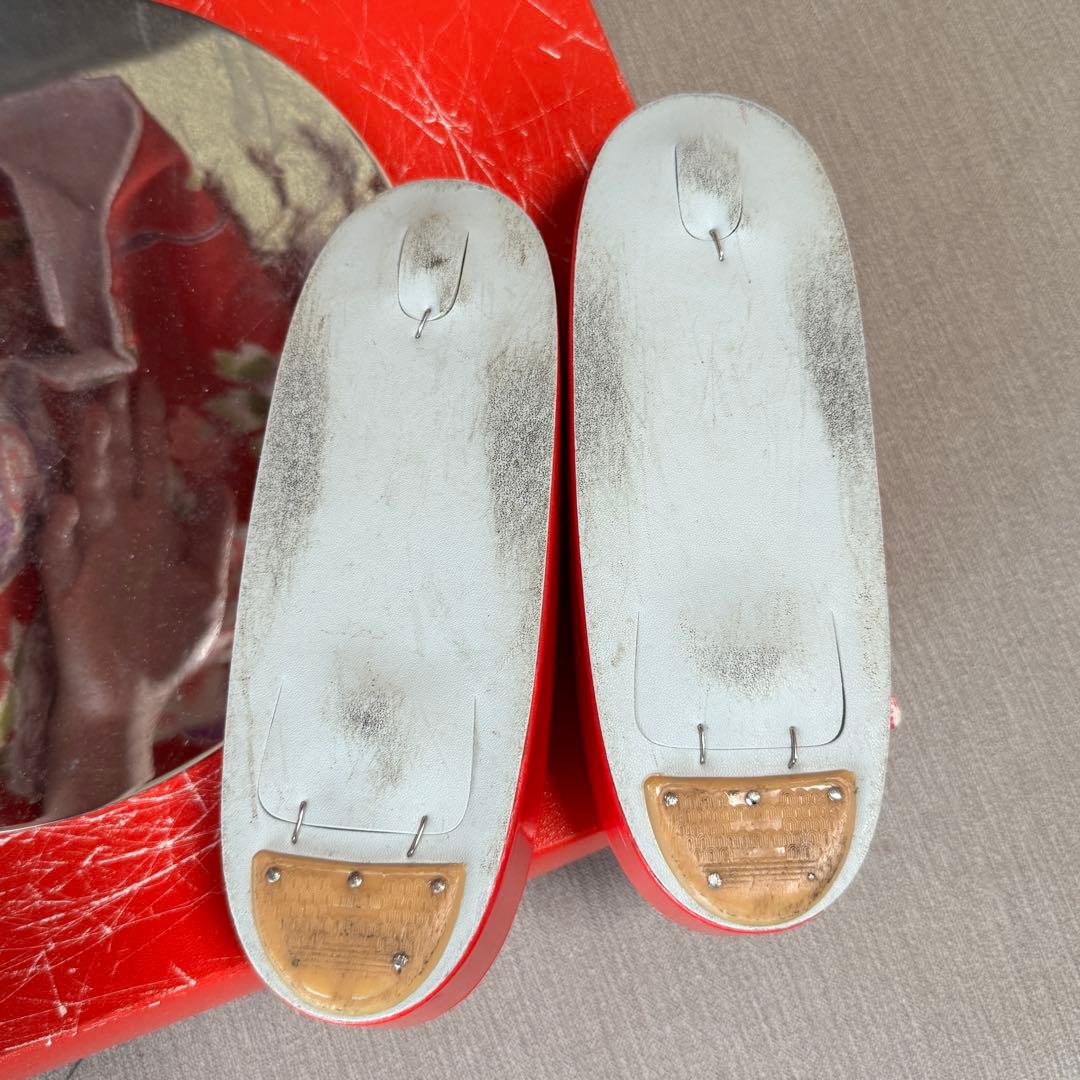 7歳七五三セット　着物草履付き　赤系① 帯未使用品