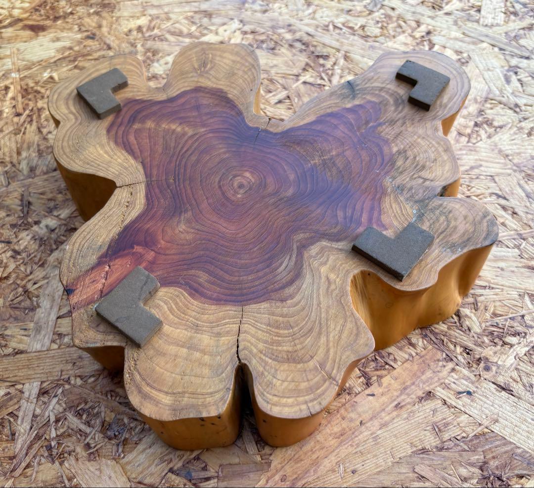 天然木の花びら型灰皿　ヴィンテージ灰皿