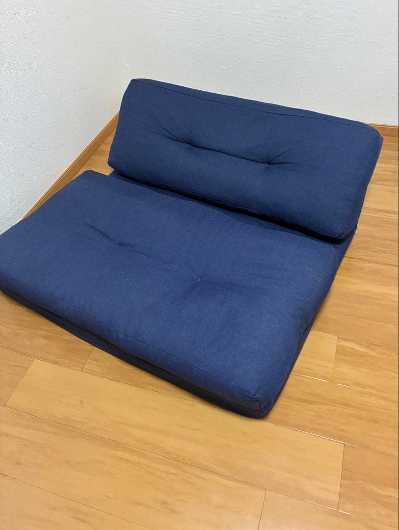 ニトリ　ネイビー リクライニングソファベッド