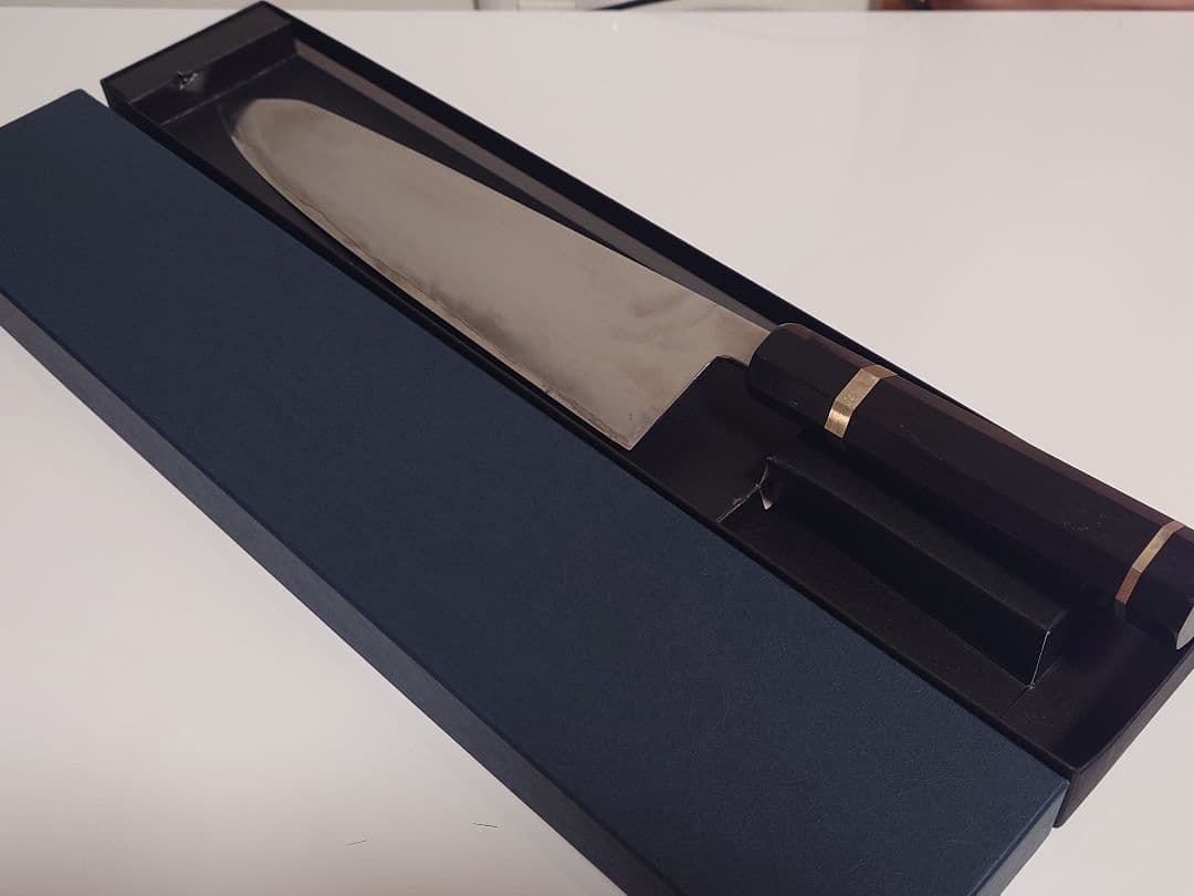 外山 修司 作 青紙2号 ステンレスクラッド 牛刀 包丁 1尺 中古品