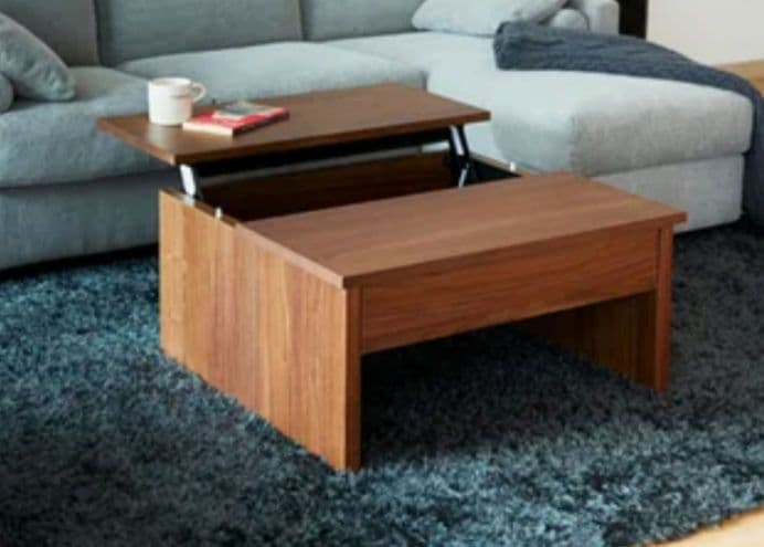 Living House PU-mini Brown ローテーブル 引き出し