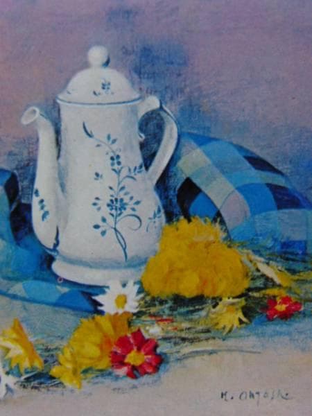 大歳克衛、静物、希少な額装用画集より、美品、新品額装付