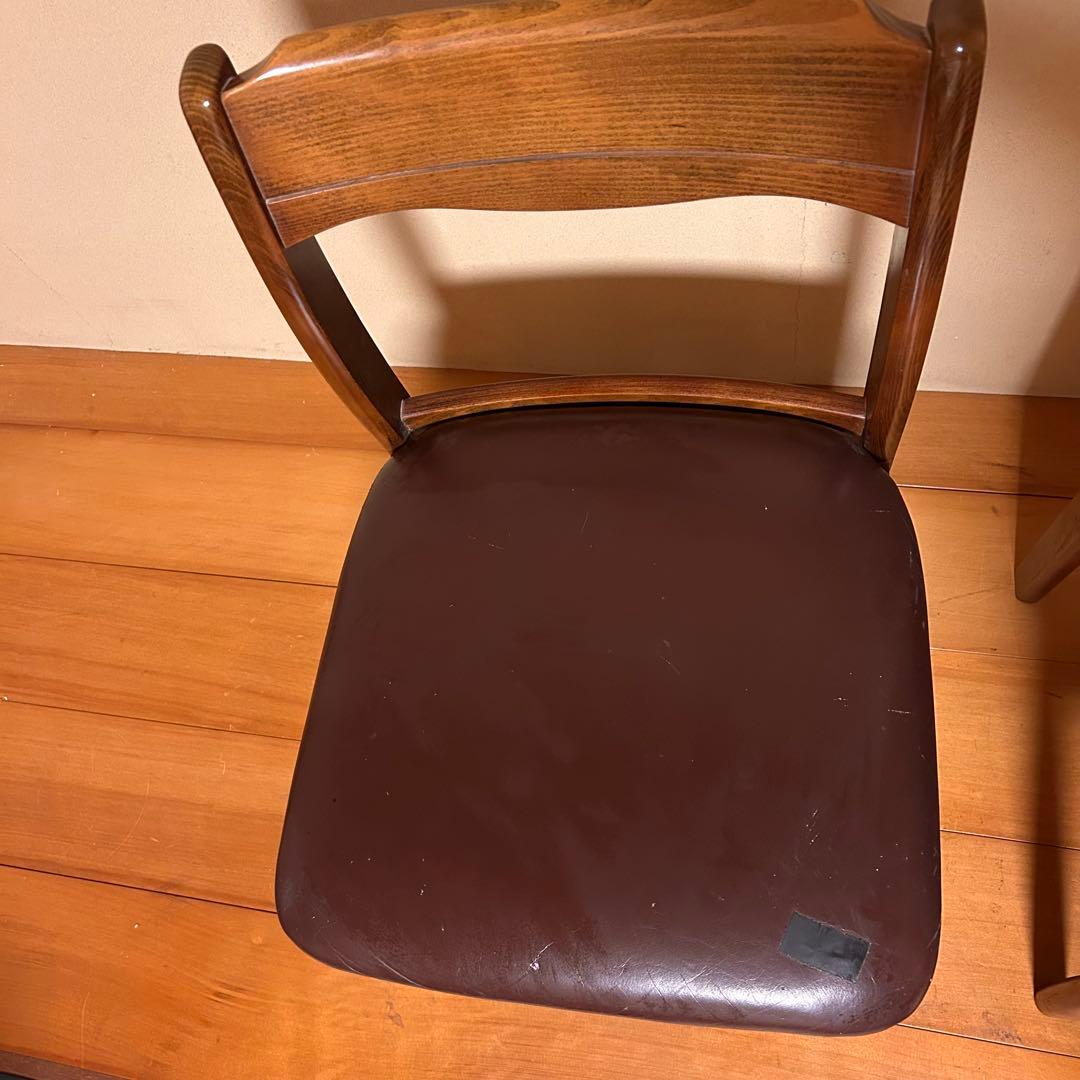 人気　SHIRAKAWA 飛騨高山　木製ブラウンチェア 2脚セット