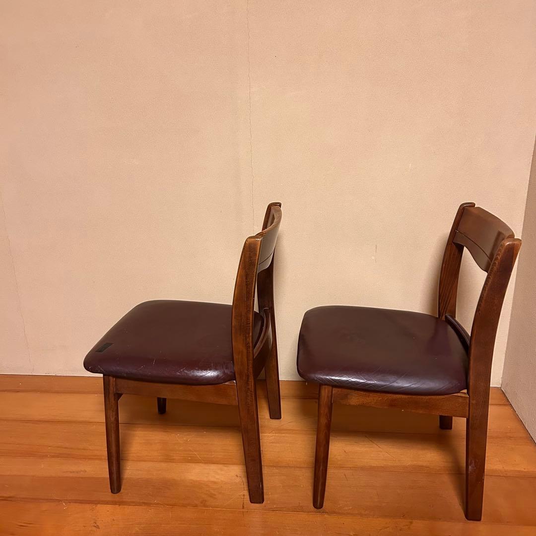 人気　SHIRAKAWA 飛騨高山　木製ブラウンチェア 2脚セット