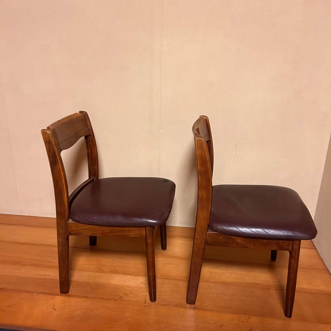 人気　SHIRAKAWA 飛騨高山　木製ブラウンチェア 2脚セット