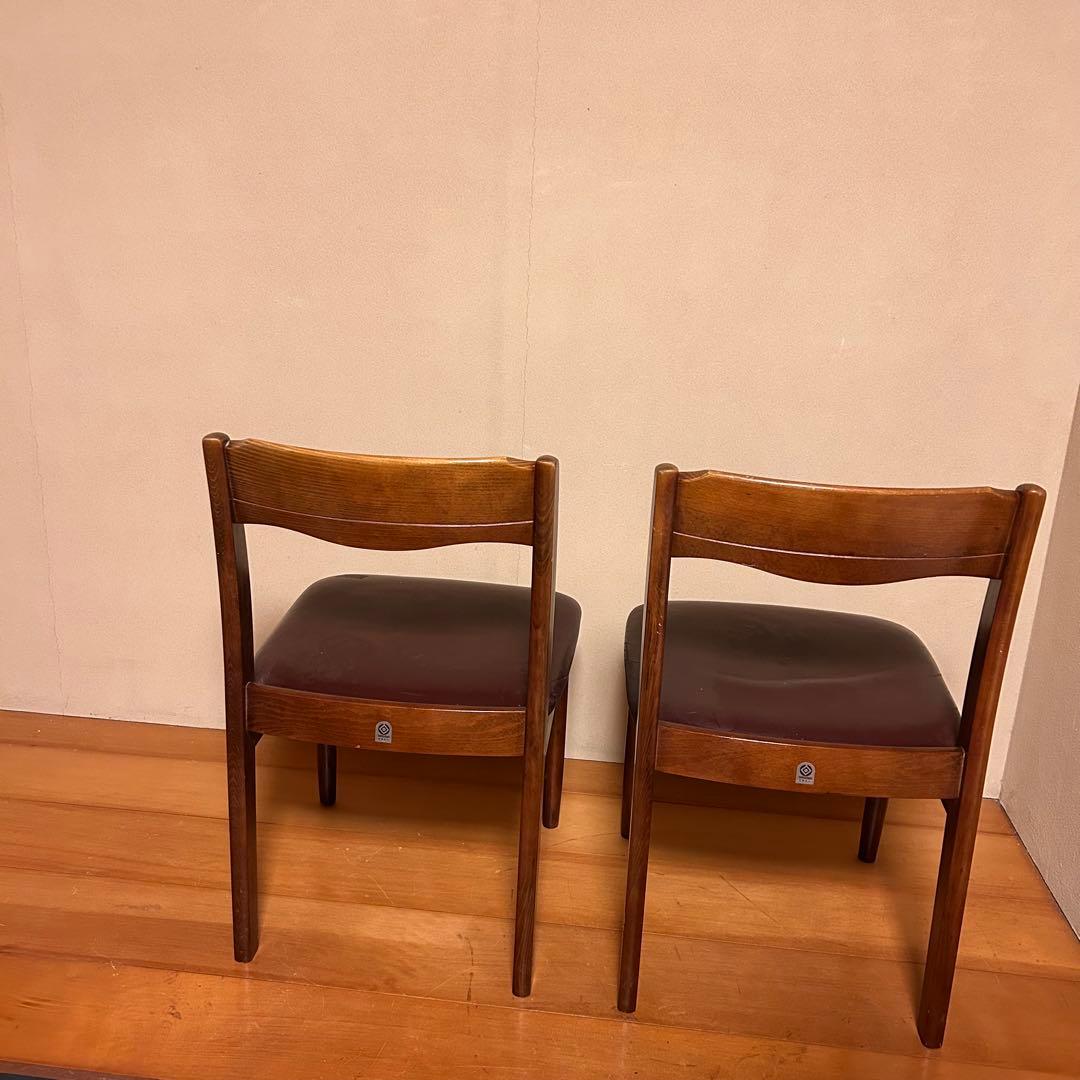 人気　SHIRAKAWA 飛騨高山　木製ブラウンチェア 2脚セット