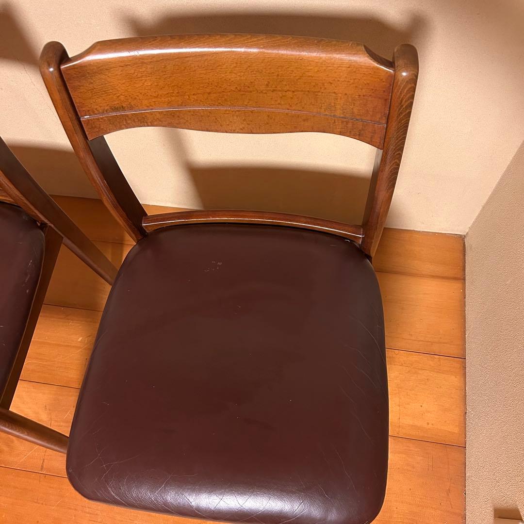 人気　SHIRAKAWA 飛騨高山　木製ブラウンチェア 2脚セット