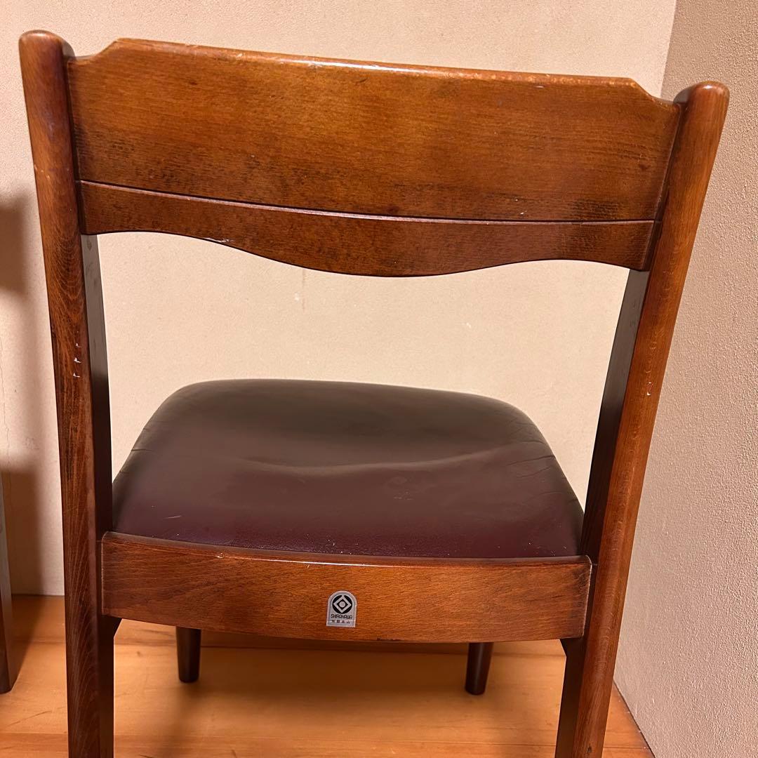 人気　SHIRAKAWA 飛騨高山　木製ブラウンチェア 2脚セット