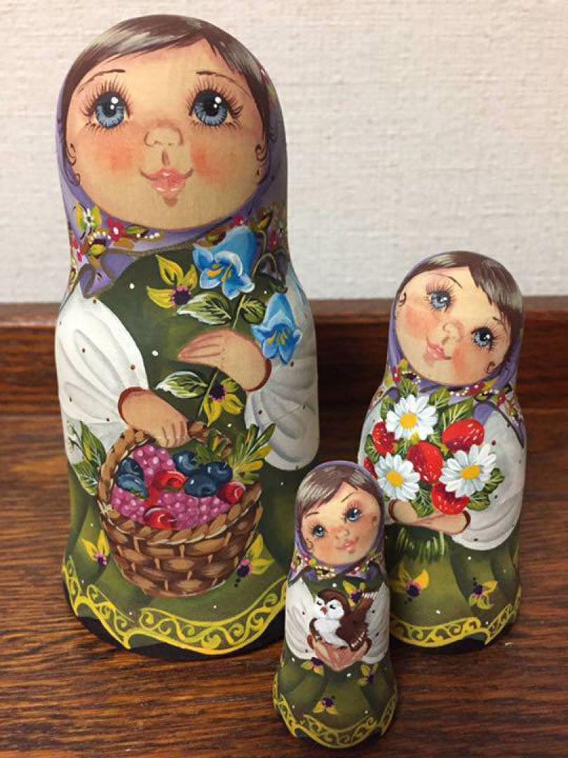 ロシア雑貨☆マトリョーシカ(3P)スベトラーナ・ニコラエワ作
