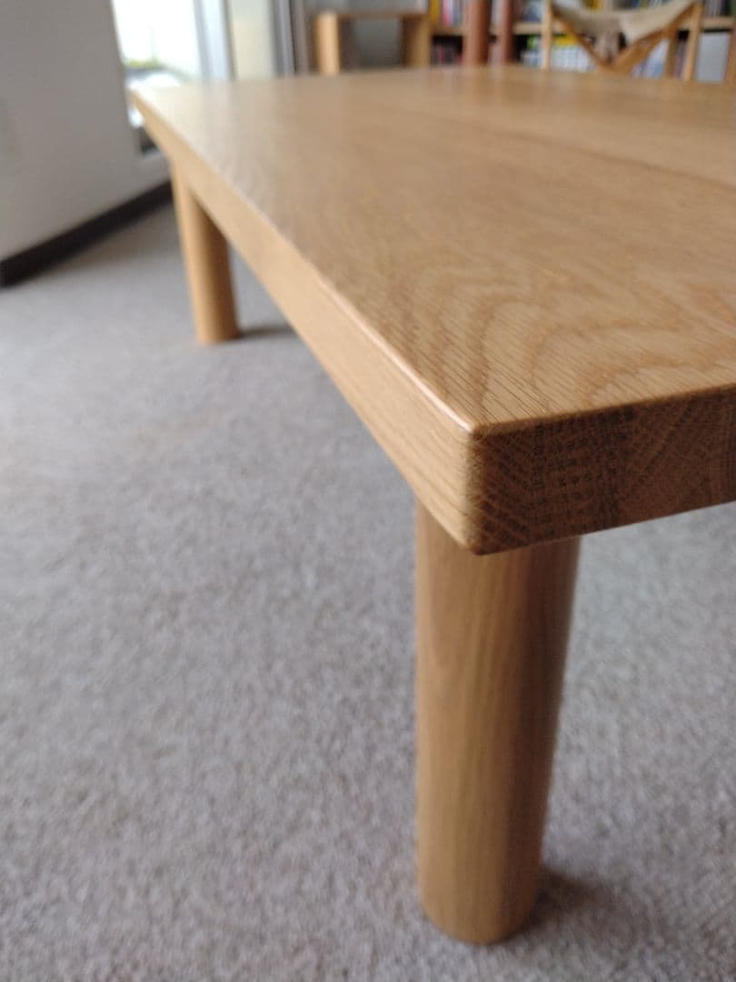 【極美品】MUJI無印良品 板と脚でできたローテーブル/オーク材/センター机座卓