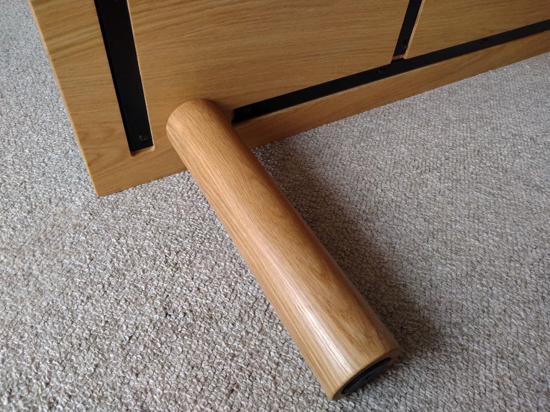 【極美品】MUJI無印良品 板と脚でできたローテーブル/オーク材/センター机座卓