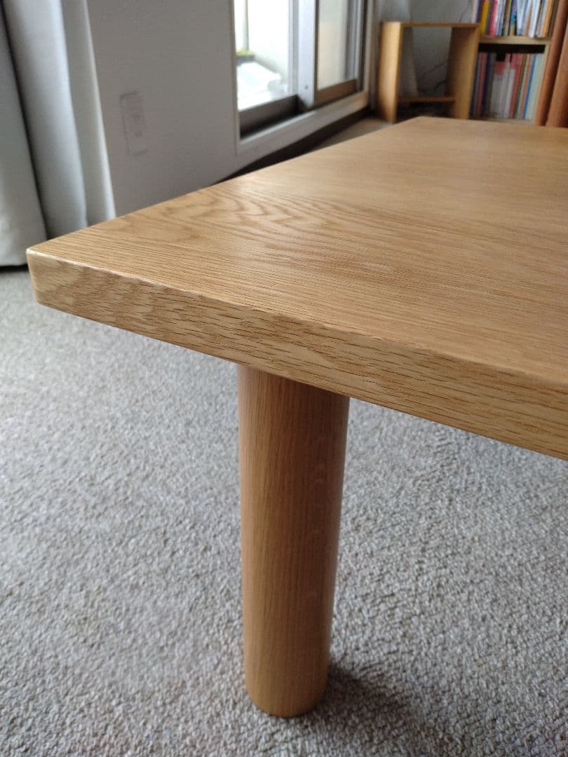【極美品】MUJI無印良品 板と脚でできたローテーブル/オーク材/センター机座卓
