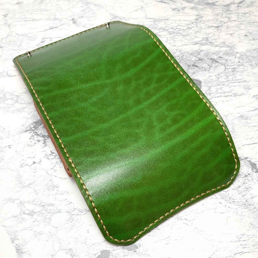 本革 ミニ財布 レザー コンパクト財布 ルガドショルダー 緑 メンズ レディース