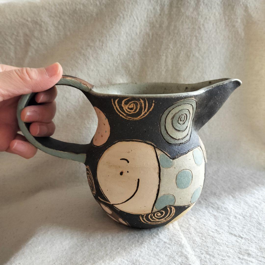 未使用☆長田恵　猫と魚　ピッチャー