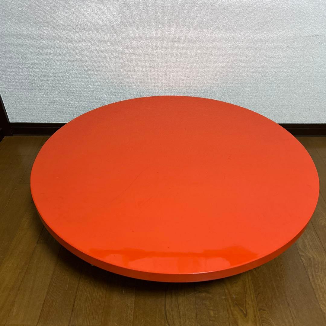 昭和レトロ 折りたたみ ちゃぶ台テーブル オレンジ