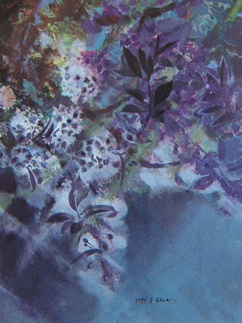 千野順子、【夜桜】、希少な額装用画集より、美品、新品額装付、インテリア