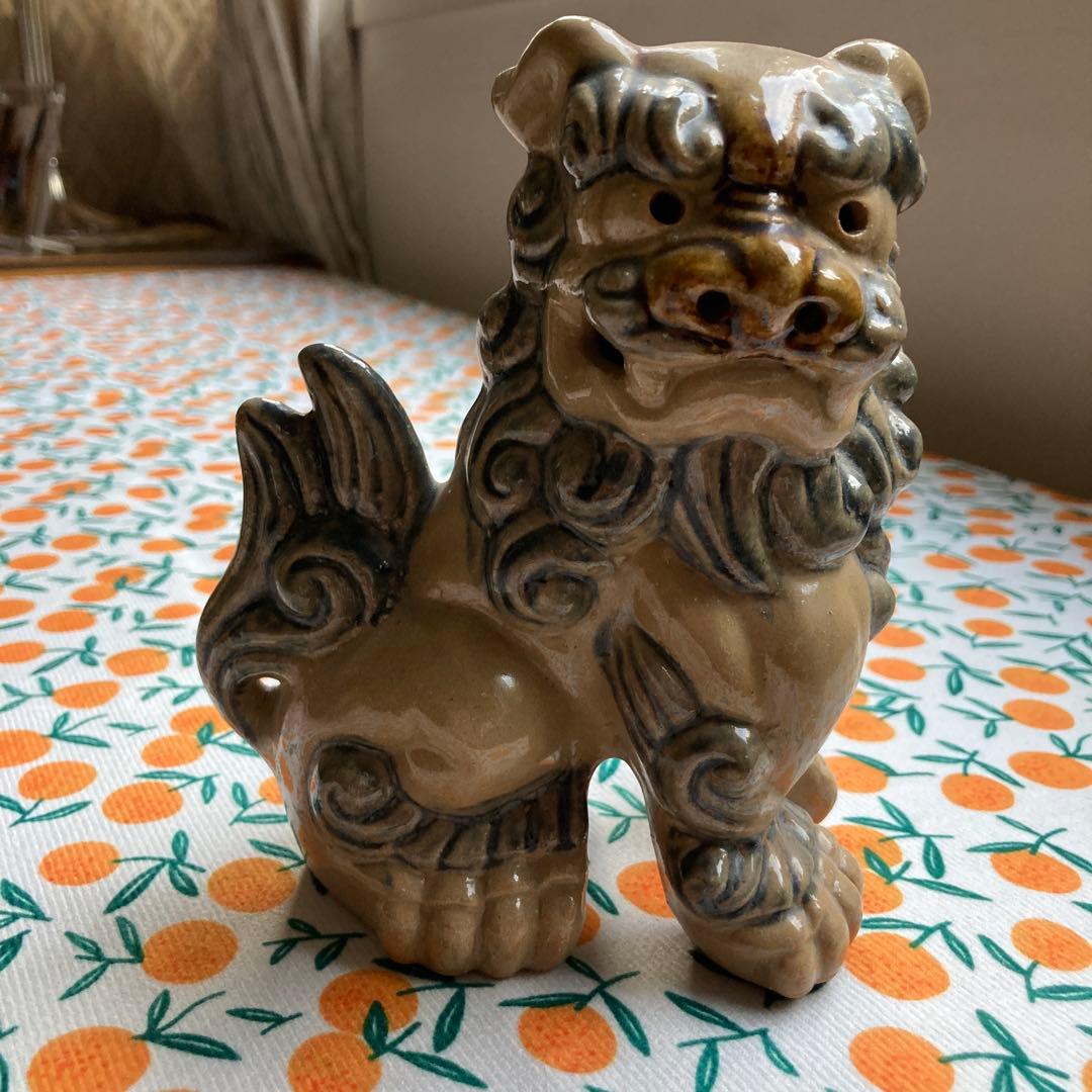沖縄 シーサー陶器製 獅子像 2体セット - メルカリ
