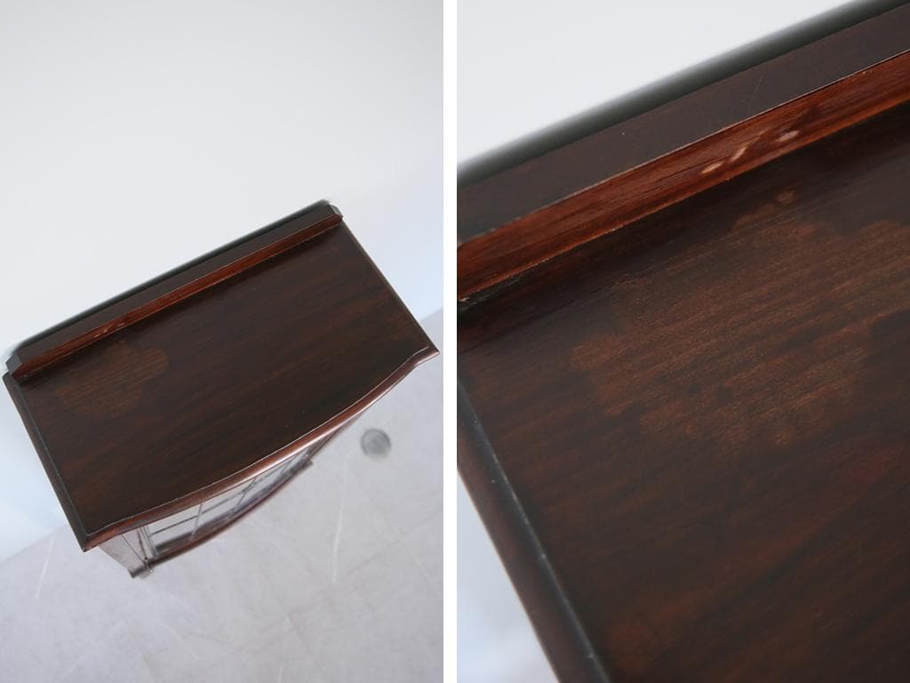 英国アンティークガラスキャビネット/食器棚/本棚/飾り棚/キュリオ(92-25)