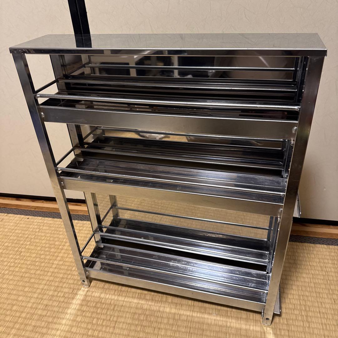 ディノス キッチン ステンレス製 大量スパイスステーション 3段