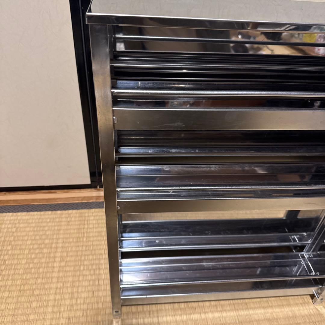 ディノス キッチン ステンレス製 大量スパイスステーション 3段