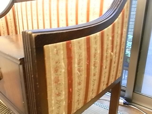 イギリス70s　テレフォンチェア　マホガニー　アンティーク