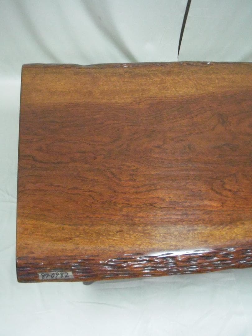 「新古品」座卓・本漆塗りブビンガ総無垢材・本漆塗り