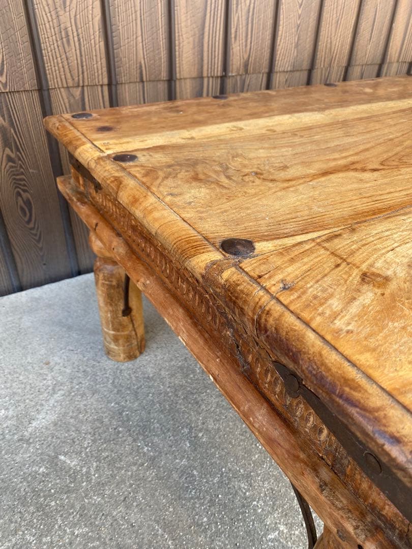 木製ローテーブル　メキシコ　ヴィンテージ　什器　店舗　ディスプレイ　アンティーク