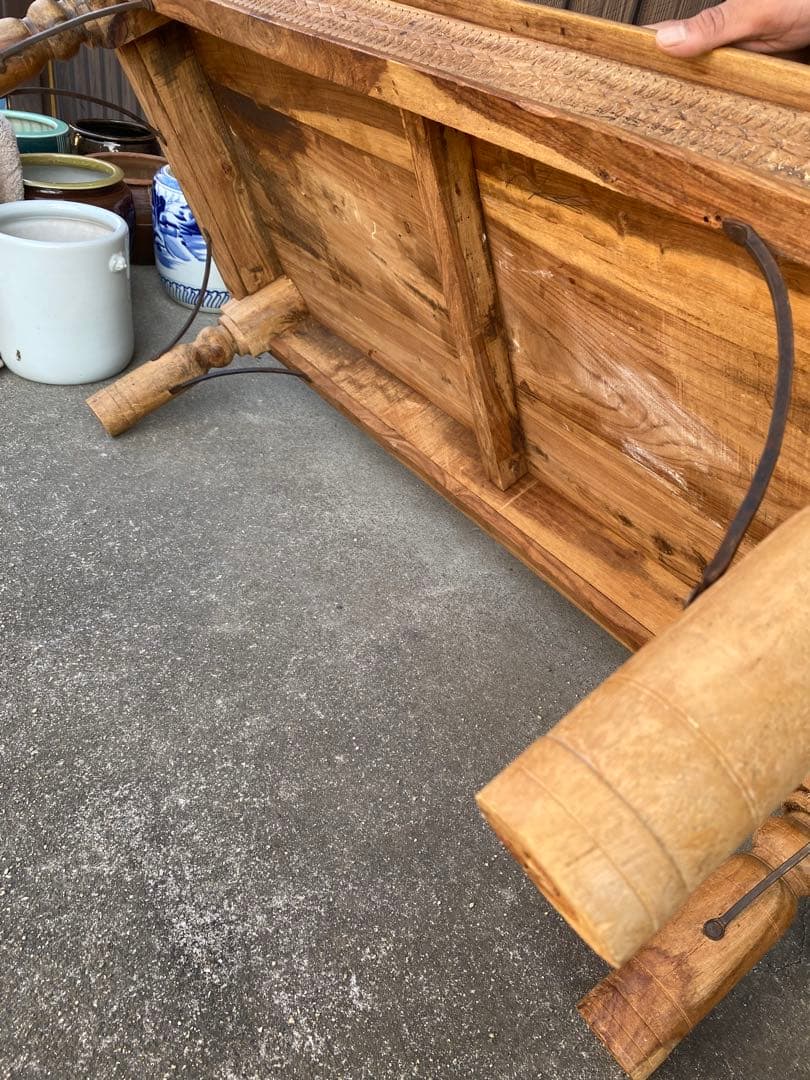 木製ローテーブル　メキシコ　ヴィンテージ　什器　店舗　ディスプレイ　アンティーク