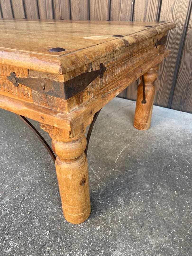 木製ローテーブル　メキシコ　ヴィンテージ　什器　店舗　ディスプレイ　アンティーク