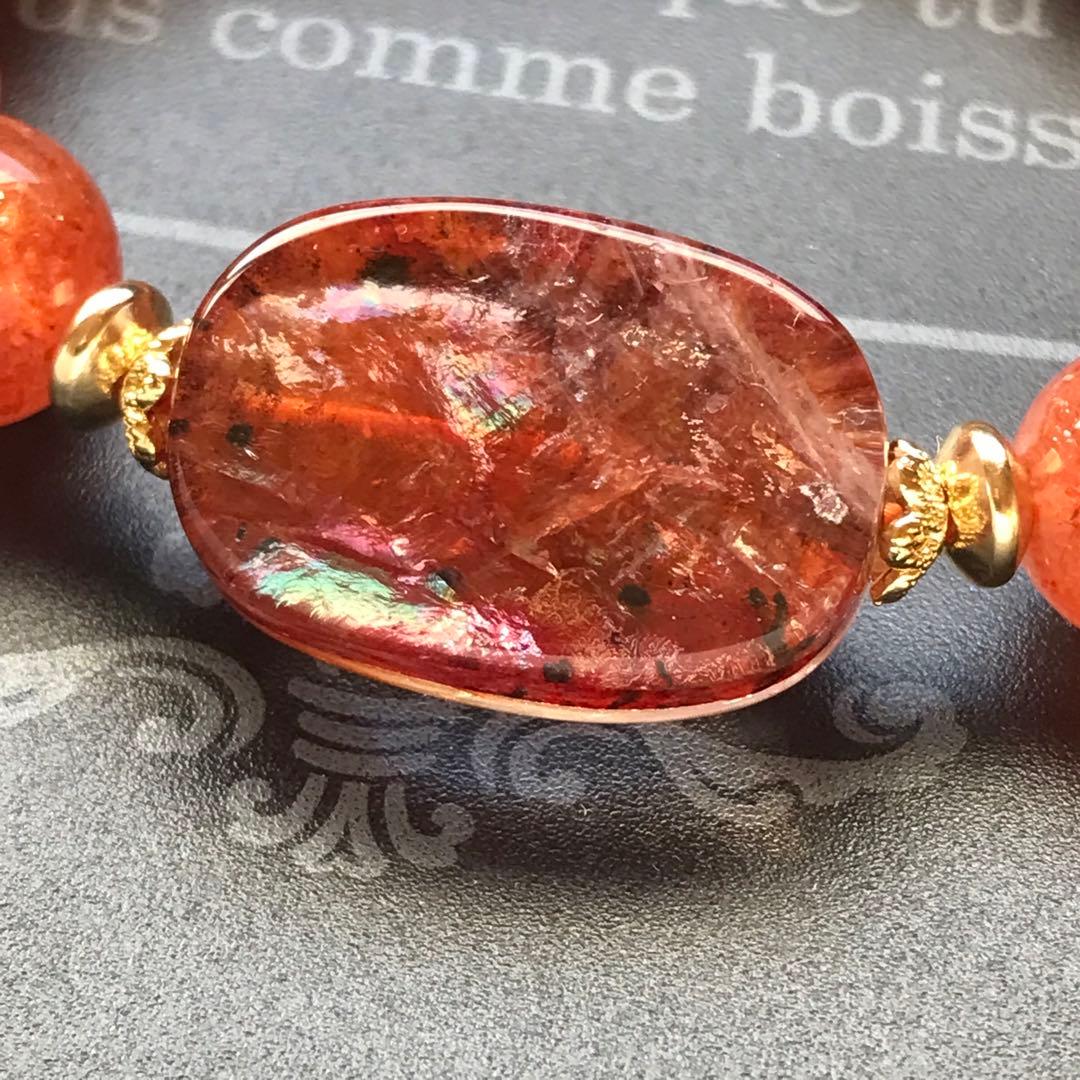 サンストーンとオーロラクォーツ❣️15.5cm