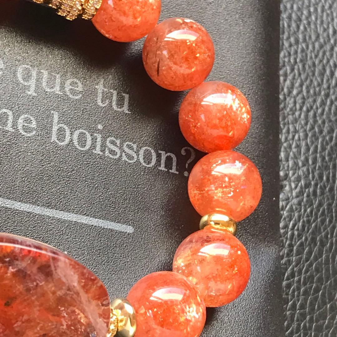 サンストーンとオーロラクォーツ❣️15.5cm