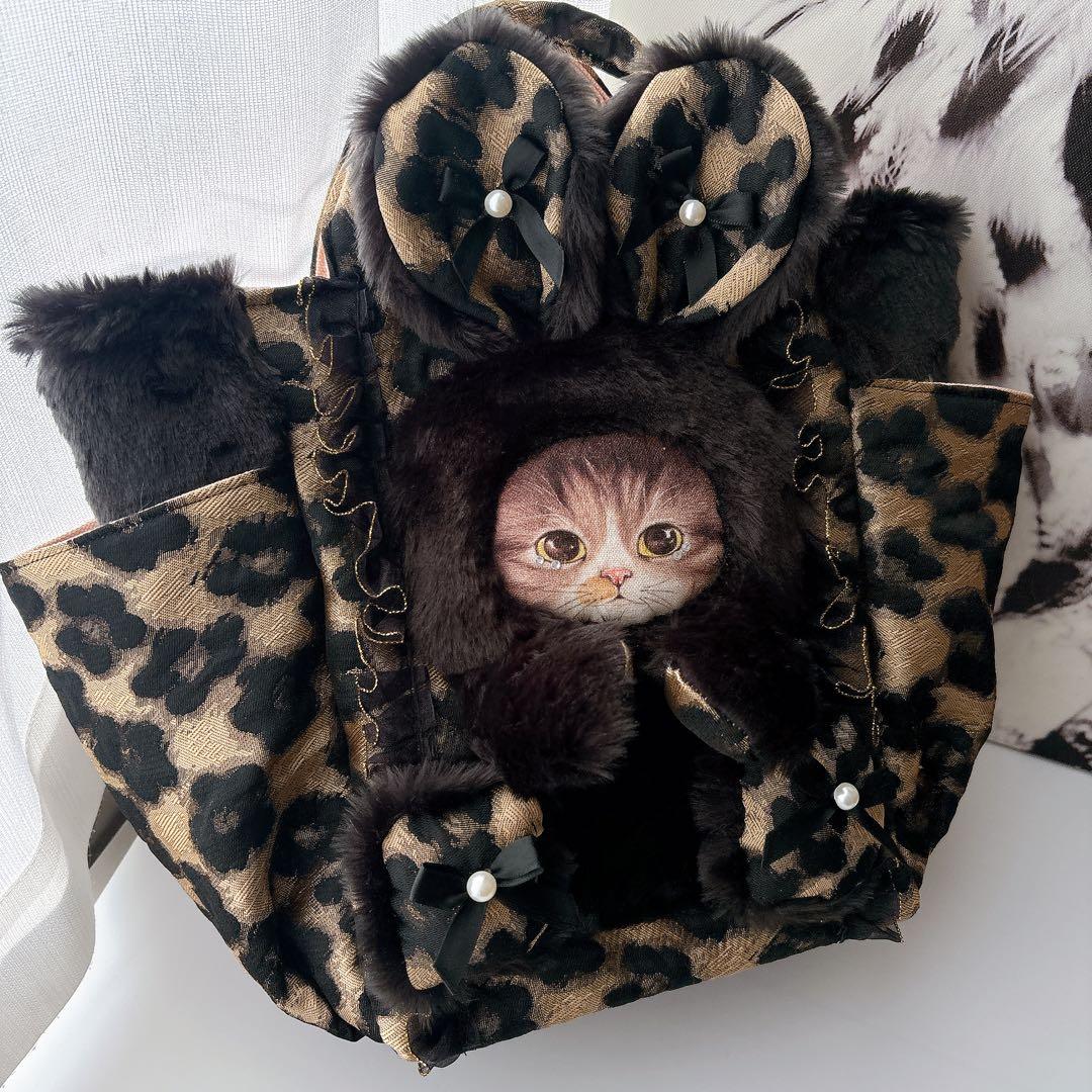 ね*】様 コヤンイサムチョン　バック　艶感ブラウン　花柄　ブラックファー