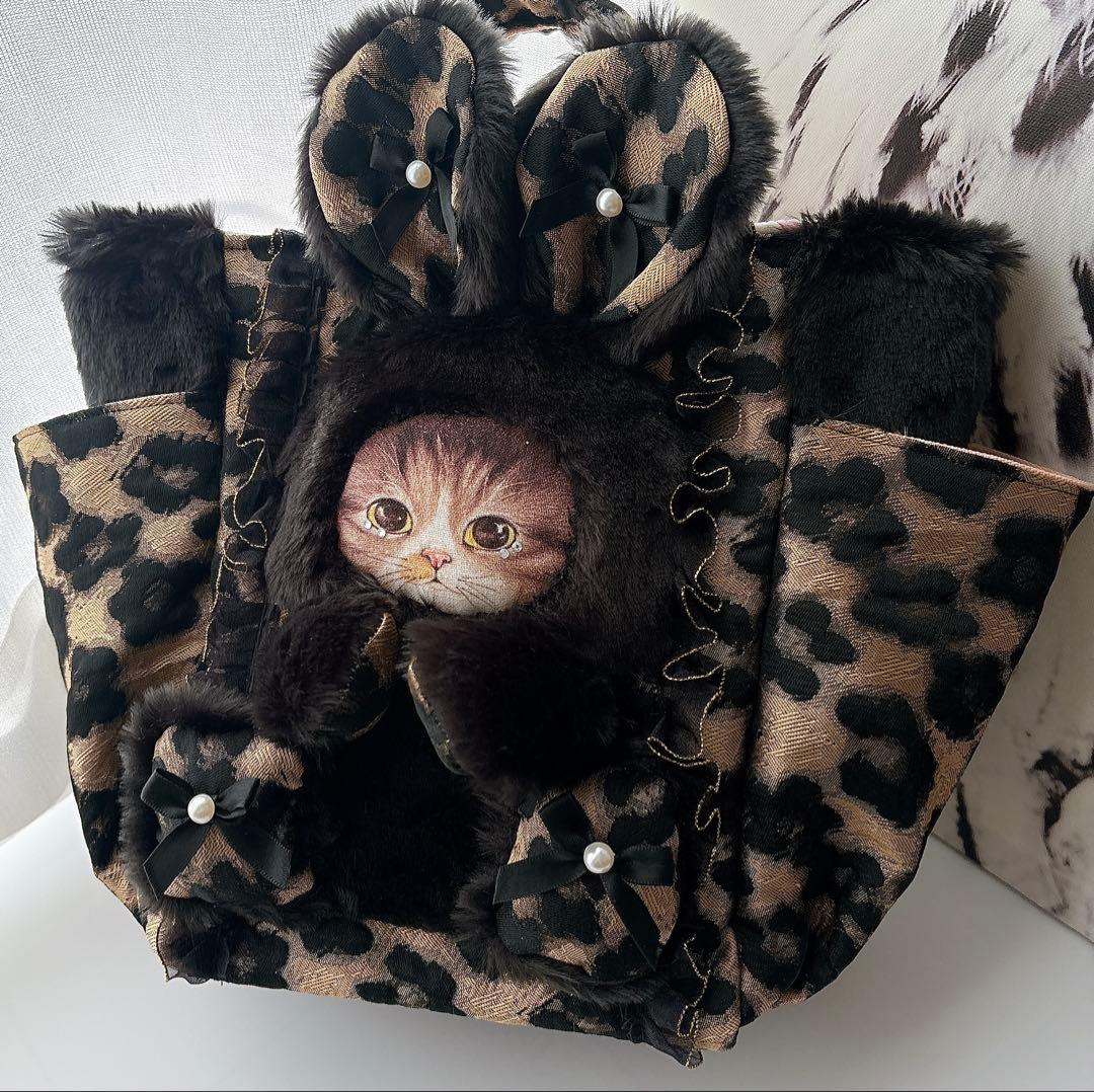 ね*】様 コヤンイサムチョン　バック　艶感ブラウン　花柄　ブラックファー