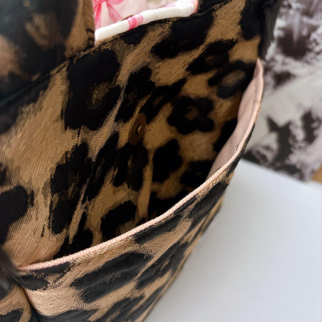 ね*】様 コヤンイサムチョン　バック　艶感ブラウン　花柄　ブラックファー