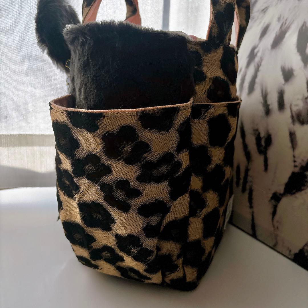 ね*】様 コヤンイサムチョン　バック　艶感ブラウン　花柄　ブラックファー