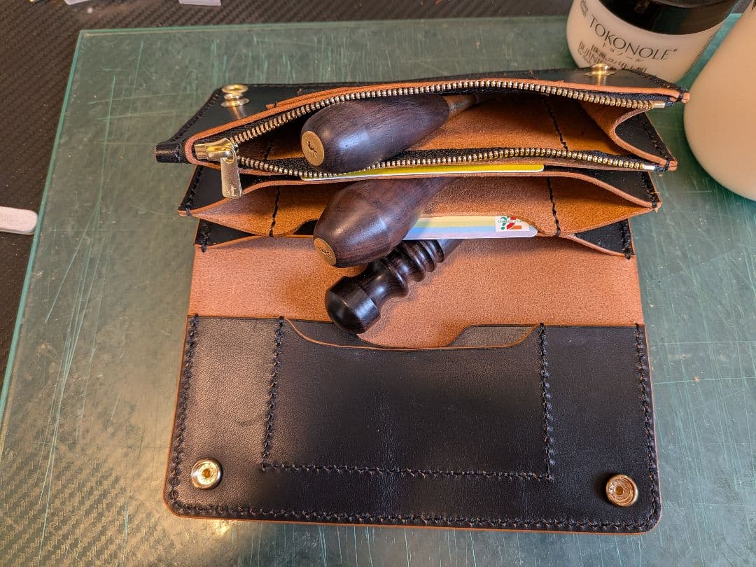 ロングトラッカーウォレット　3層　栃木レザー