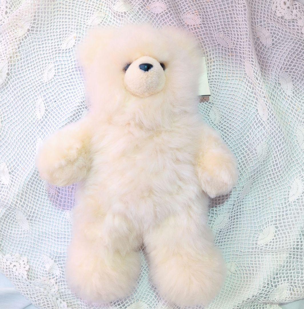 新品タグ付き　テディーベア　ぬいぐるみ　ベビーアルパカ1００％ ペルー製　くま