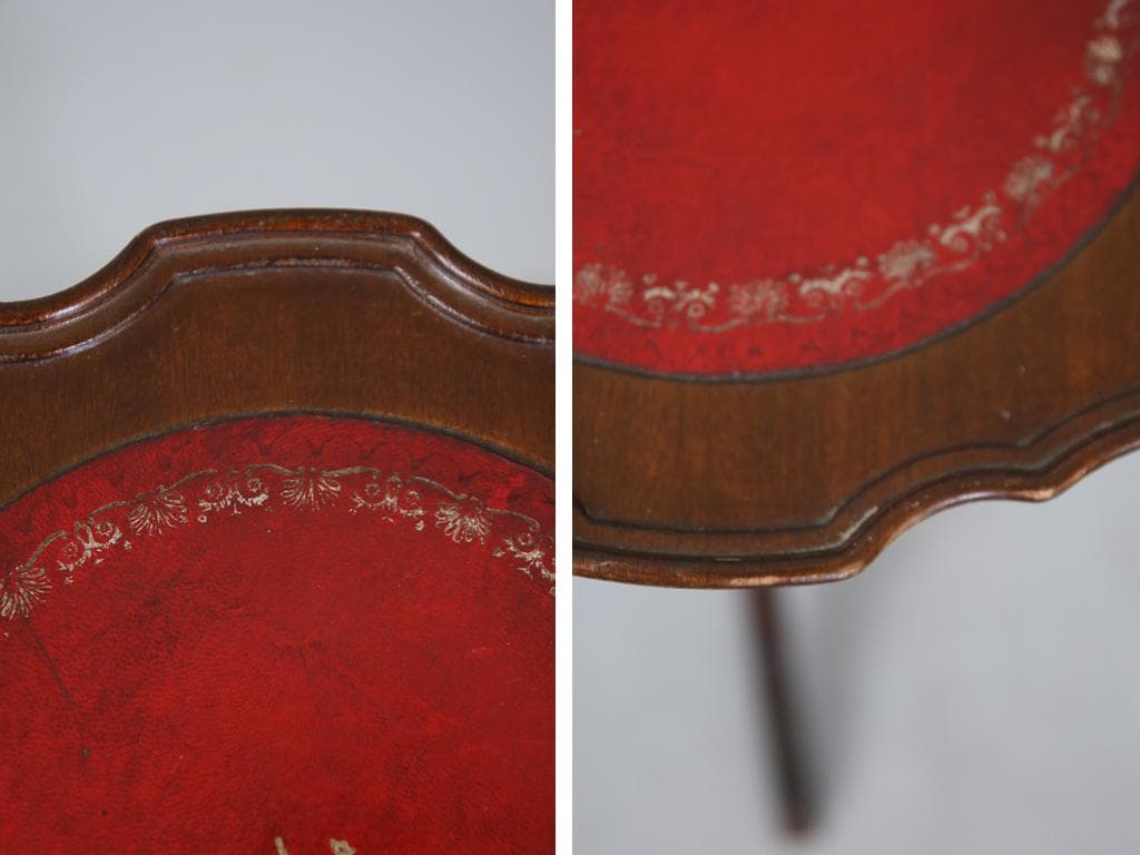 英国アンティーク木製ワインテーブル/サイドテーブル/丸机/飾り棚(89-96)