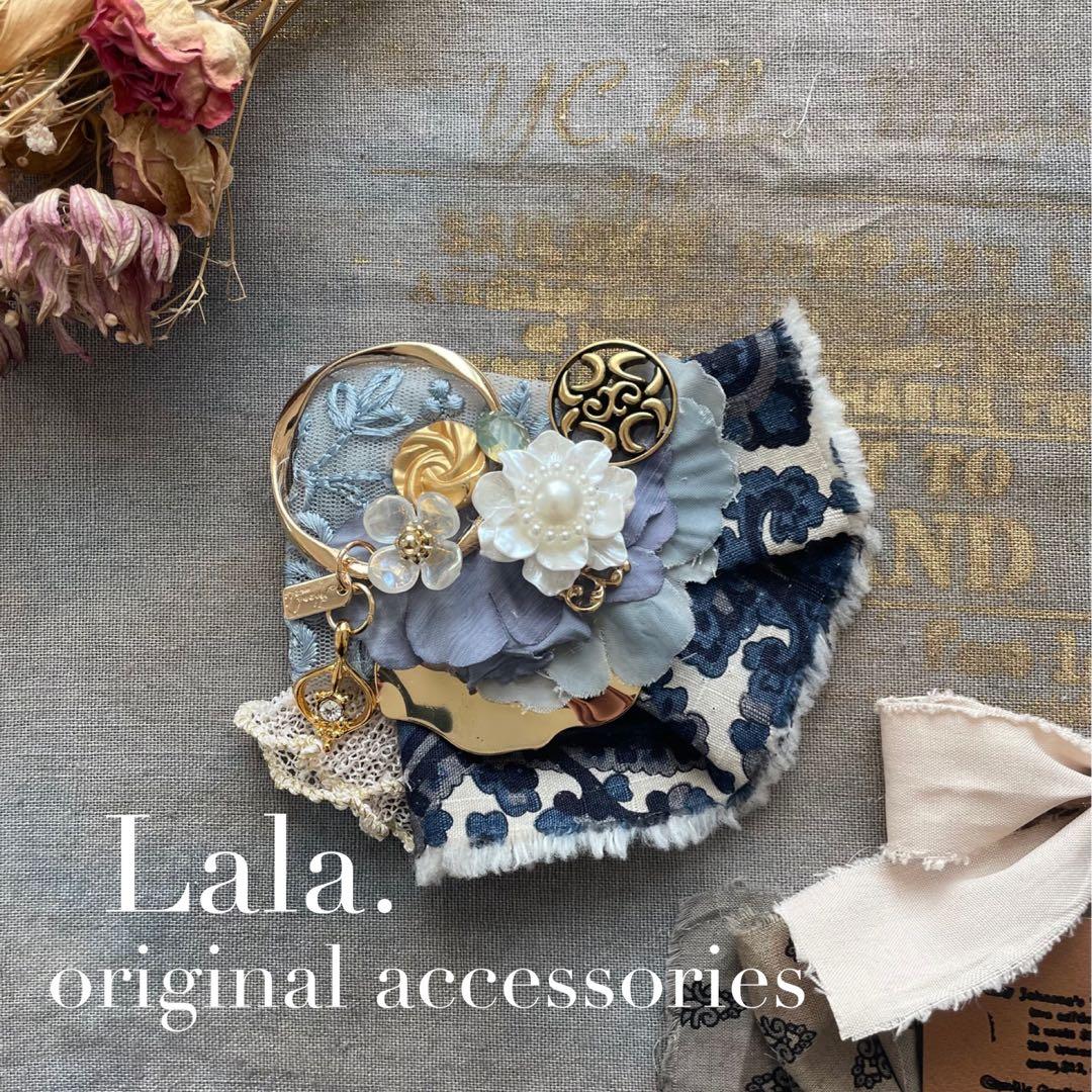 no.171 再販✩.*˚刺繍リボンとお花のアンティーク風アクセサリー✩.*˚