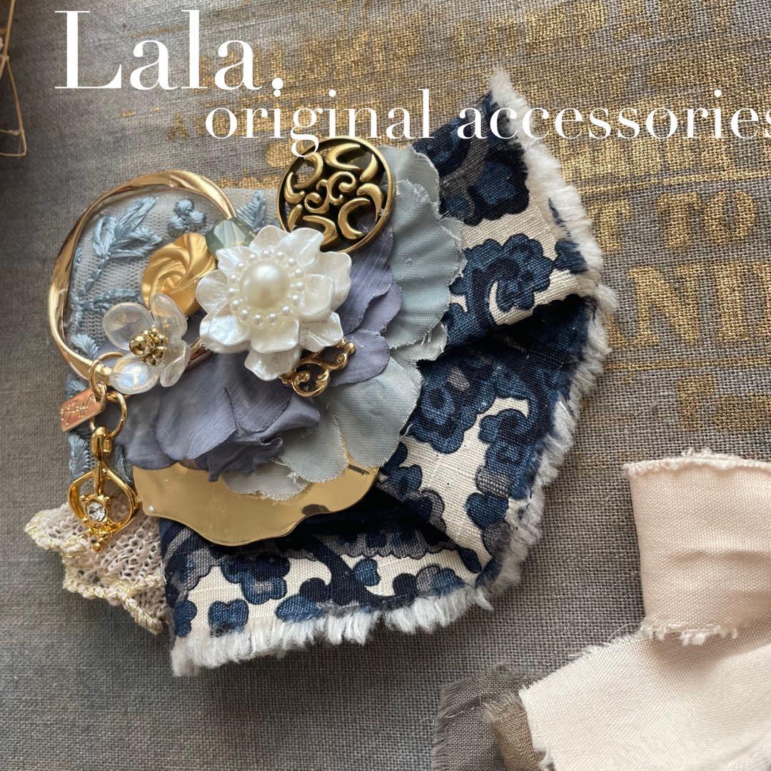 no.171 再販✩.*˚刺繍リボンとお花のアンティーク風アクセサリー✩.*˚